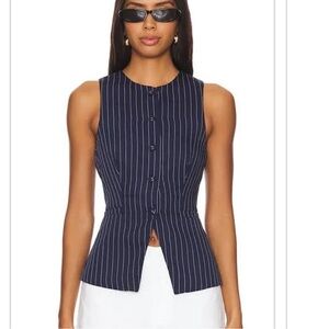 All The Ways Jianna Vest in Navy and White XS